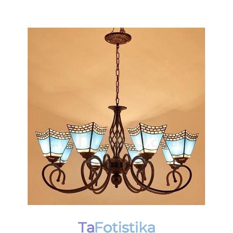 8 Ενσωματωμένος μεταλλικός πολυέλαιος ελαφρού μεσογειακού στυλ