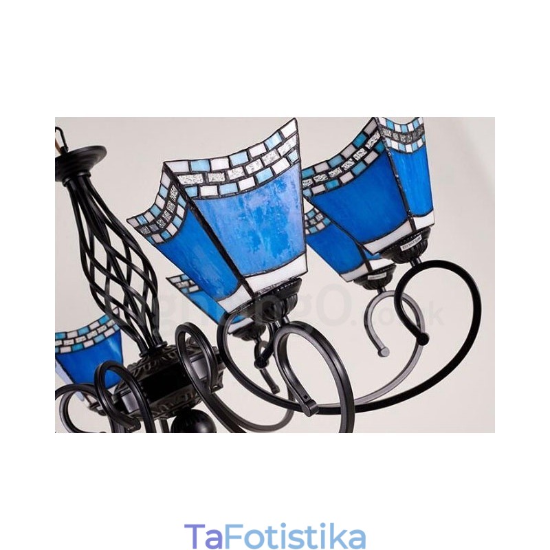 8 Ενσωματωμένος μεταλλικός πολυέλαιος ελαφρού μεσογειακού στυλ