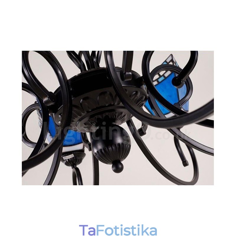 8 Ενσωματωμένος μεταλλικός πολυέλαιος ελαφρού μεσογειακού στυλ