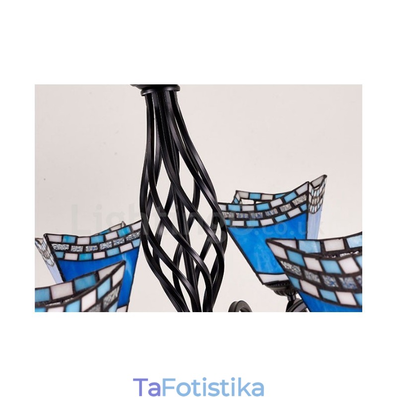 8 Ενσωματωμένος μεταλλικός πολυέλαιος ελαφρού μεσογειακού στυλ