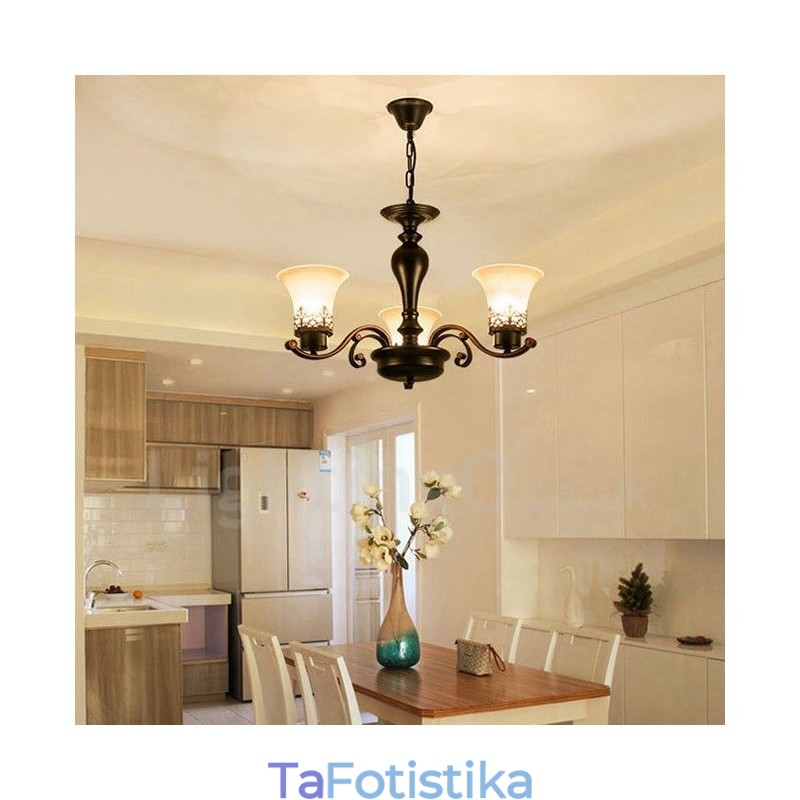Ενσωματωμένος μεταλλικός πολυέλαιος 3 Light Rustic Lodge