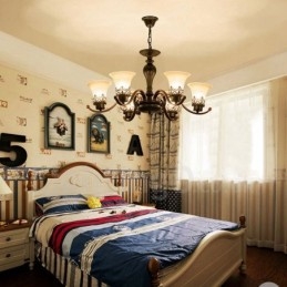 Ενσωματωμένος μεταλλικός πολυέλαιος 6 Light Rustic Lodge
