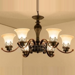 Ενσωματωμένος μεταλλικός πολυέλαιος 6 Light Rustic Lodge