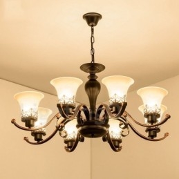 Ενσωματωμένος μεταλλικός πολυέλαιος 8 Light Rustic Lodge