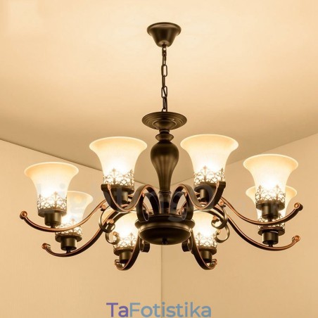 Ενσωματωμένος μεταλλικός πολυέλαιος 8 Light Rustic Lodge Ενσωματωμένος μεταλλικός πολυέλαιος 8 Light Rustic Lodge