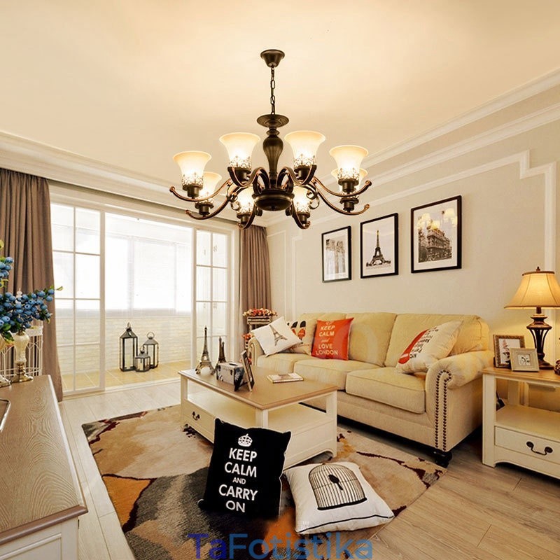 Ενσωματωμένος μεταλλικός πολυέλαιος 8 Light Rustic Lodge