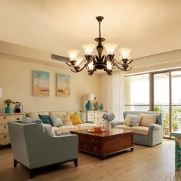 Ενσωματωμένος μεταλλικός πολυέλαιος 8 Light Rustic Lodge