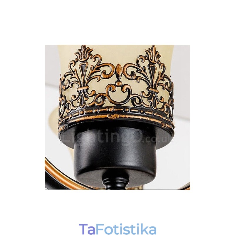 Ενσωματωμένος μεταλλικός πολυέλαιος 8 Light Rustic Lodge