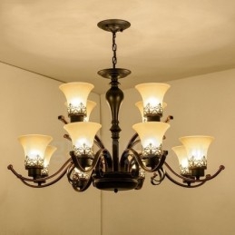 Ενσωματωμένος μεταλλικός πολυέλαιος 12 Light Rustic Lodge