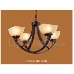 Ενσωματωμένος μεταλλικός πολυέλαιος 4 Light Rustic Lodge