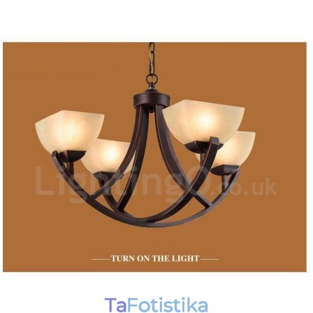 Ενσωματωμένος μεταλλικός πολυέλαιος 4 Light Rustic Lodge Ενσωματωμένος μεταλλικός πολυέλαιος 4 Light Rustic Lodge