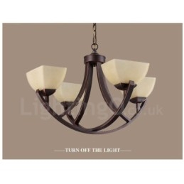 Ενσωματωμένος μεταλλικός πολυέλαιος 4 Light Rustic Lodge