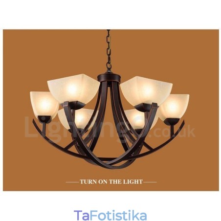 Ενσωματωμένος μεταλλικός πολυέλαιος 6 Light Rustic Lodge Ενσωματωμένος μεταλλικός πολυέλαιος 6 Light Rustic Lodge