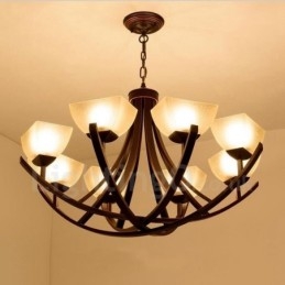 Ενσωματωμένος μεταλλικός πολυέλαιος 8 Light Rustic Lodge