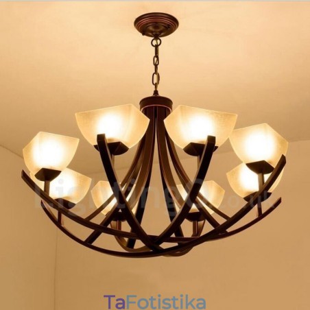 Ενσωματωμένος μεταλλικός πολυέλαιος 8 Light Rustic Lodge Ενσωματωμένος μεταλλικός πολυέλαιος 8 Light Rustic Lodge