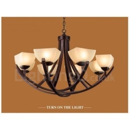 Ενσωματωμένος μεταλλικός πολυέλαιος 8 Light Rustic Lodge