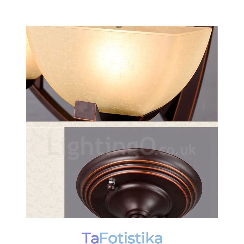 Ενσωματωμένος μεταλλικός πολυέλαιος 8 Light Rustic Lodge