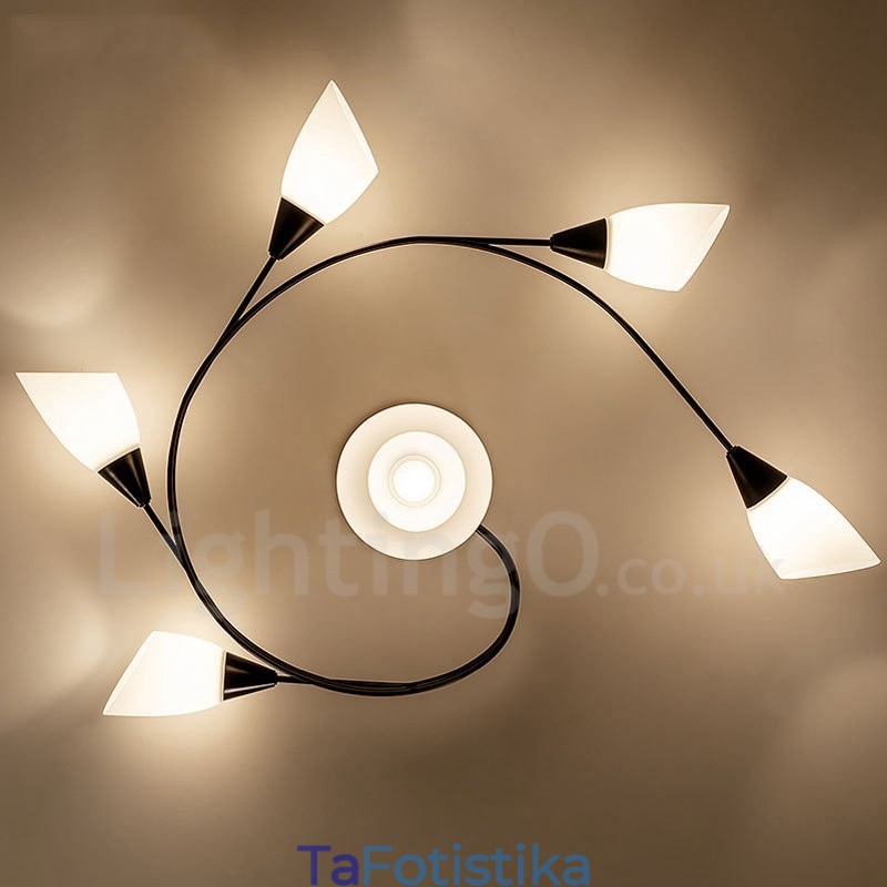 Ενσωματωμένος πολυέλαιος 6 Light Rustic Lodge με γυάλινη απόχρωση