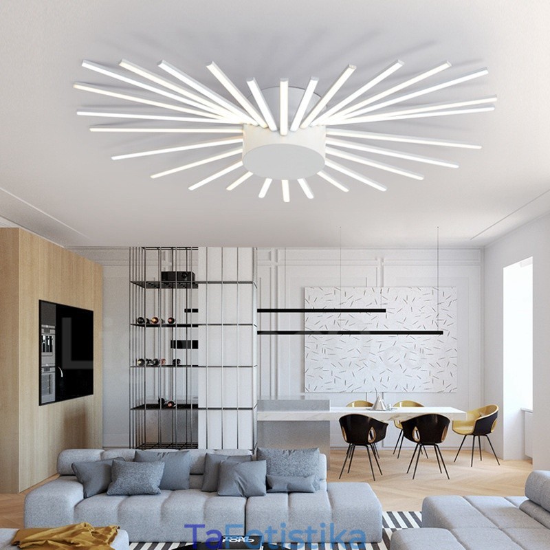 28 Light Modern Contemporary Ενσωματωμένος Μεταλλικός Πολυέλαιος
