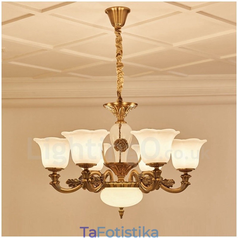 Πολυέλαιος 6 Light Traditional Classic Ενσωματωμένος Μεταλλικός Πολυτελής