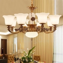 Πολυέλαιος 8 Light Traditional Classic Ενσωματωμένος Μεταλλικός Πολυτελής