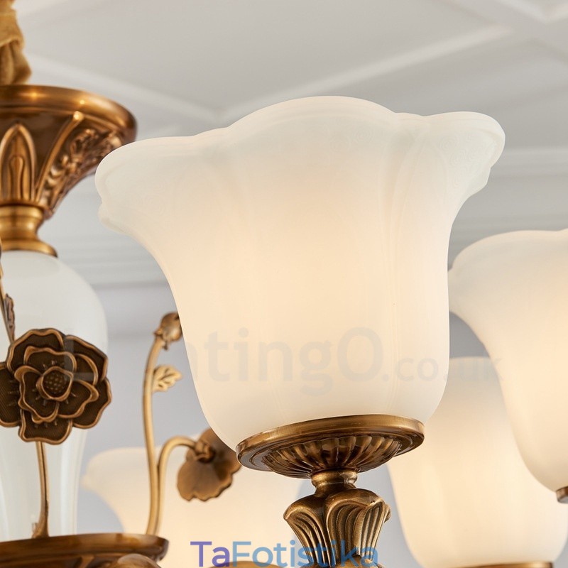 Πολυέλαιος 8 Light Traditional Classic Ενσωματωμένος Μεταλλικός Πολυτελής