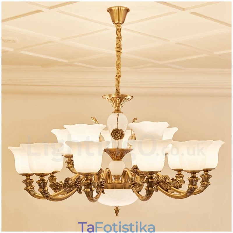 Πολυέλαιος 15 Light Traditional Classic Ενσωματωμένος Μεταλλικός Πολυτελής