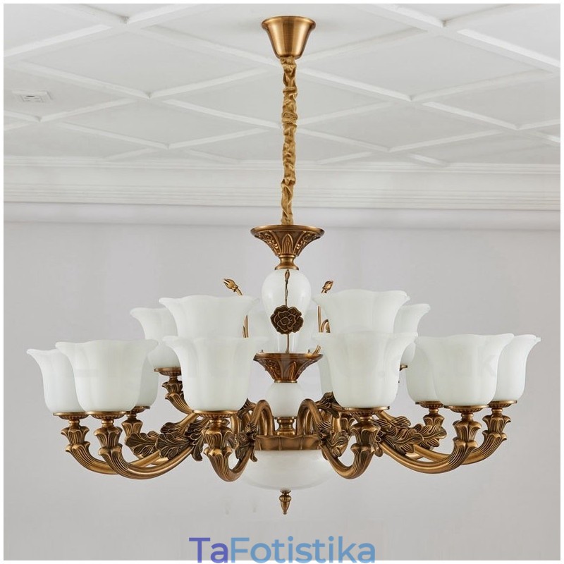 Πολυέλαιος 15 Light Traditional Classic Ενσωματωμένος Μεταλλικός Πολυτελής
