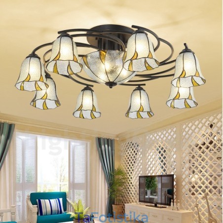 11 Ενσωματωμένος μεταλλικός πολυέλαιος μπάνιου σε ελαφρύ μεσογειακό στυλ