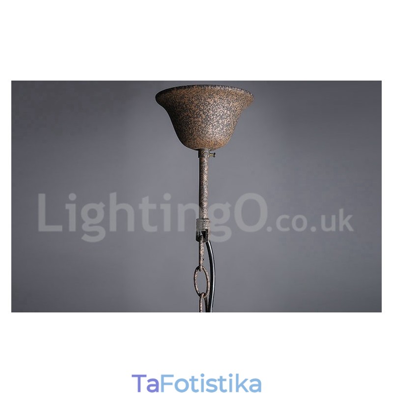Διάμετρος 60CM 80CM Vintage Ζωγραφική Κρυστάλλων Μεταλλικός Πολυέλαιος Σκουριασμένο χρώμα Κρεμαστό φως