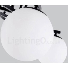 3 Light Rustic Lodge Ενσωματωμένος πολυέλαιος με γυάλινη απόχρωση