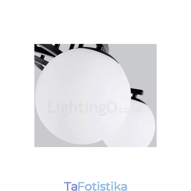 3 Light Rustic Lodge Ενσωματωμένος πολυέλαιος με γυάλινη απόχρωση