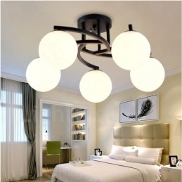 5 Light Rustic Lodge Ενσωματωμένος πολυέλαιος με γυάλινη απόχρωση