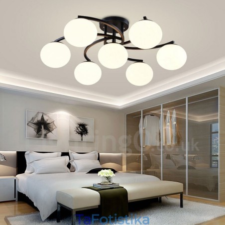 7 Light Rustic Lodge Ενσωματωμένος πολυέλαιος με γυάλινη απόχρωση 7 Light Rustic Lodge Ενσωματωμένος πολυέλαιος με γυάλινη απόχρωση