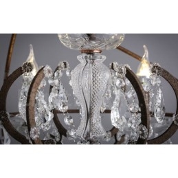 Διάμετρος 60CM 80CM Vintage Ζωγραφική Κρυστάλλων Μεταλλικός Πολυέλαιος Σκουριασμένο χρώμα Κρεμαστό φως