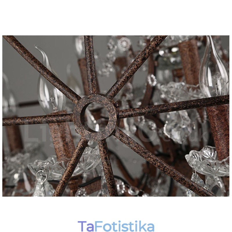 Διάμετρος 60CM 80CM Vintage Ζωγραφική Κρυστάλλων Μεταλλικός Πολυέλαιος Σκουριασμένο χρώμα Κρεμαστό φως