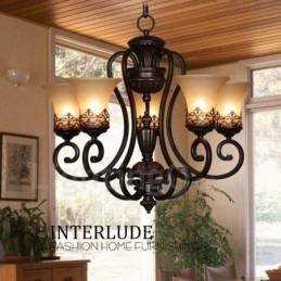 Ενσωματωμένος μεταλλικός πολυέλαιος 5 Light Rustic Lodge