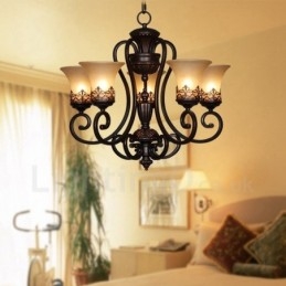 Ενσωματωμένος μεταλλικός πολυέλαιος 5 Light Rustic Lodge