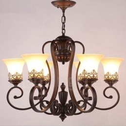Ενσωματωμένος μεταλλικός πολυέλαιος 6 Light Rustic Lodge