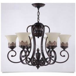Ενσωματωμένος μεταλλικός πολυέλαιος 6 Light Rustic Lodge