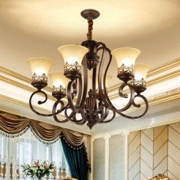 Ενσωματωμένος μεταλλικός πολυέλαιος 6 Light Rustic Lodge