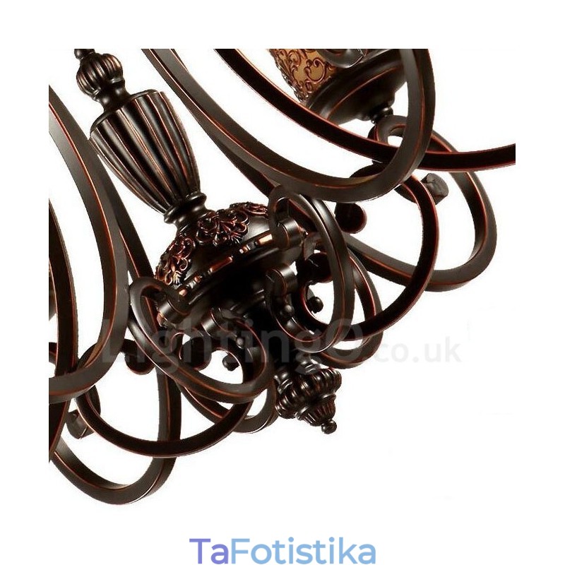 Ενσωματωμένος μεταλλικός πολυέλαιος 6 Light Rustic Lodge