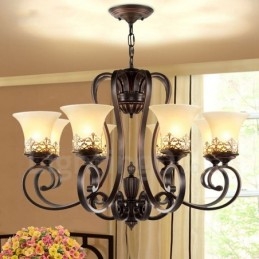 Ενσωματωμένος μεταλλικός πολυέλαιος 8 Light Rustic Lodge