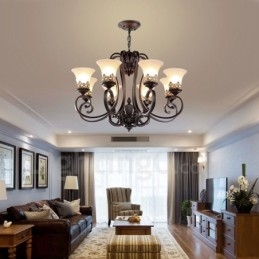 Ενσωματωμένος μεταλλικός πολυέλαιος 8 Light Rustic Lodge
