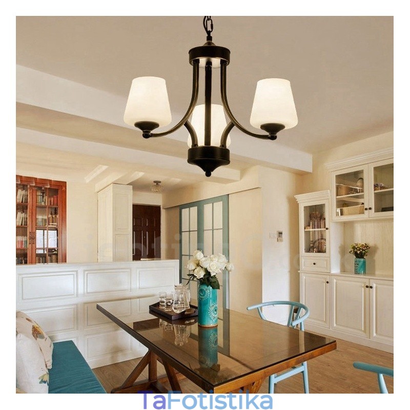 Ενσωματωμένος μεταλλικός πολυέλαιος 3 Light Rustic Lodge