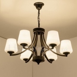 Ενσωματωμένος μεταλλικός πολυέλαιος 6 Light Rustic Lodge