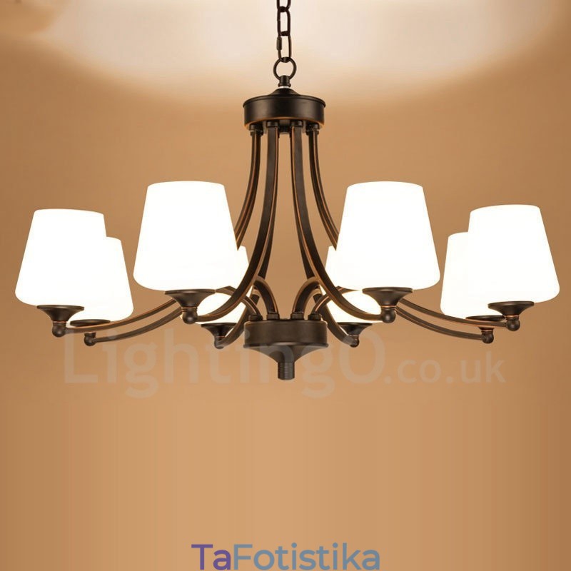 Ενσωματωμένος μεταλλικός πολυέλαιος 8 Light Rustic Lodge