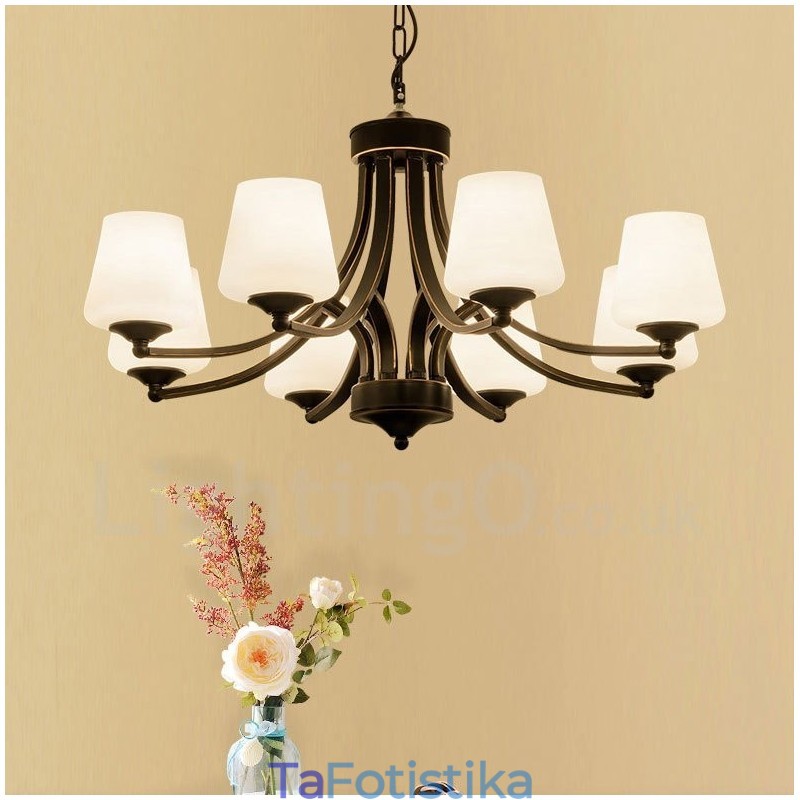 Ενσωματωμένος μεταλλικός πολυέλαιος 8 Light Rustic Lodge