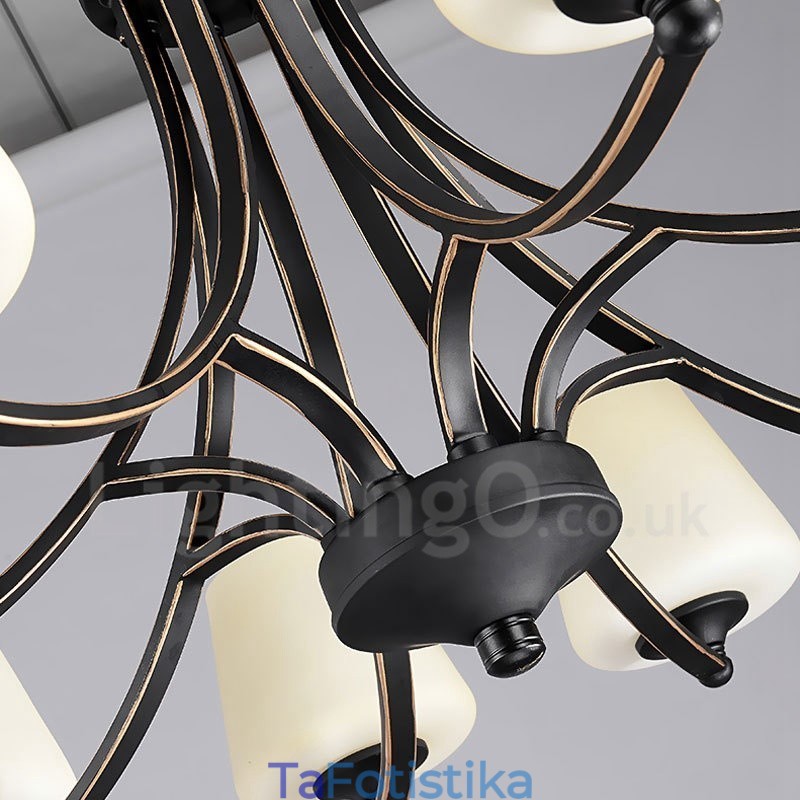 Ενσωματωμένος μεταλλικός πολυέλαιος 8 Light Rustic Lodge