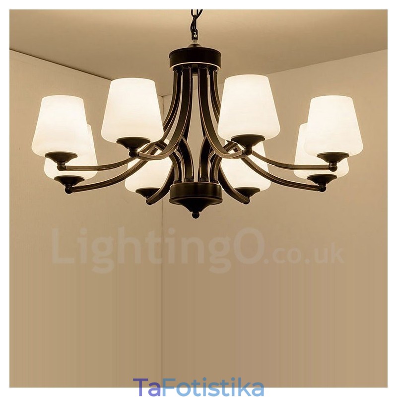 Ενσωματωμένος μεταλλικός πολυέλαιος 8 Light Rustic Lodge